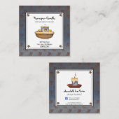 Rustige primitieve landgrubby-kaars en sterren vierkante visitekaartje (Voorkant / Achterkant)