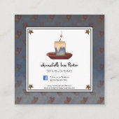 Rustige primitieve landgrubby-kaars en sterren vierkante visitekaartje (Achterkant)