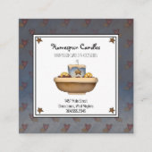 Rustige primitieve landgrubby-kaars en sterren vierkante visitekaartje (Voorkant)