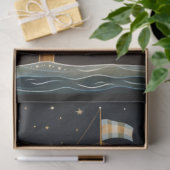 Rustige primitieve lange boot 's nachts ontkoppeld tissuepapier (Geschenk)