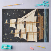 Rustige primitieve lange boot 's nachts ontkoppeld tissuepapier (Craft)