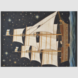 Rustige primitieve lange boot 's nachts ontkoppeld tissuepapier