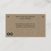 Rustige primitieve Saltbox House Country Kraft Visitekaartje (Achterkant)