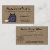 Rustige primitieve Saltbox House & Sheep Country B Visitekaartje (Voorkant / Achterkant)