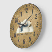 Rustige primitieve Snowmen Kerstmis op maat Grote Klok (Hoek)