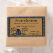 Rustige primitieve verzenddoos en sterrenverzendin etiket (Insitu)