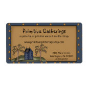 Rustige primitieve verzenddoos en sterrenverzendin etiket (Voorkant)