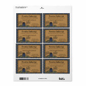 Rustige primitieve verzenddoos en sterrenverzendin etiket (Full Sheet)