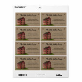 Rustige Primitive Country Saltbox House Shipping Etiket (Full Sheet)