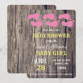 Rustige Prints Baby Girl Baby shower uitnodigen Kaart (Voorkant / Achterkant)