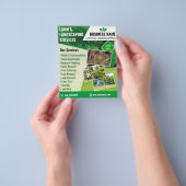 Rustige & Professionele Gazon- en Tuinaanleg Folde Flyer (Hand)