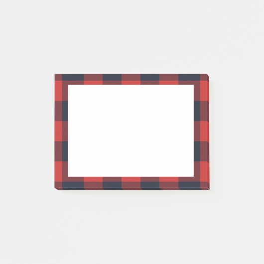 Rustige Pset Red Black Buffalo Check Tartan Post-it® Notes (Voorkant)