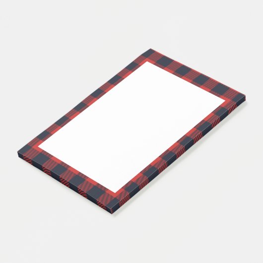 Rustige Pset Red Buffalo Check Tartan Post-it® Notes (Schuin)
