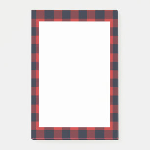 Rustige Pset Red Buffalo Check Tartan Post-it® Notes