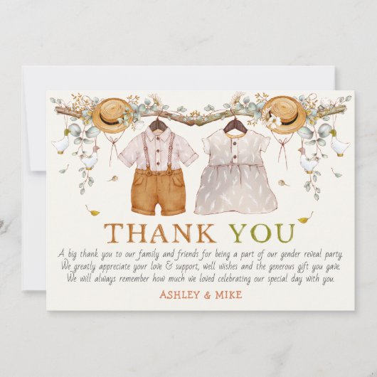 Rustige puin Blauwe Katoen Hartelijk dank Kaart (Voorkant)