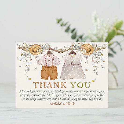 Rustige puin Blauwe Katoen Hartelijk dank Kaart (Staand voorkant)