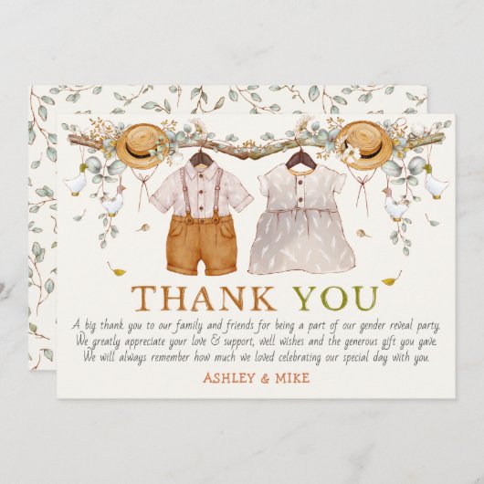 Rustige puin Blauwe Katoen Hartelijk dank Kaart (Voorkant / Achterkant)