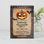 Rustige Pumpkin Spooktacular Halloween Party Kaart (Staand voorkant)