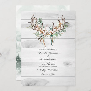 Rustige QR-code RSVP Bohemian Wedding Kaart