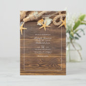 Rustige QR-code RSVP-strand bruiloft Kaart (Staand voorkant)