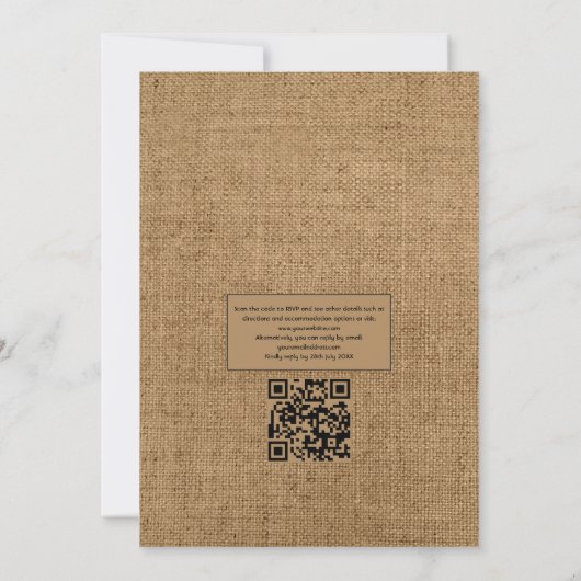 Rustige QR-code RSVP-strand bruiloft Kaart (Achterkant)