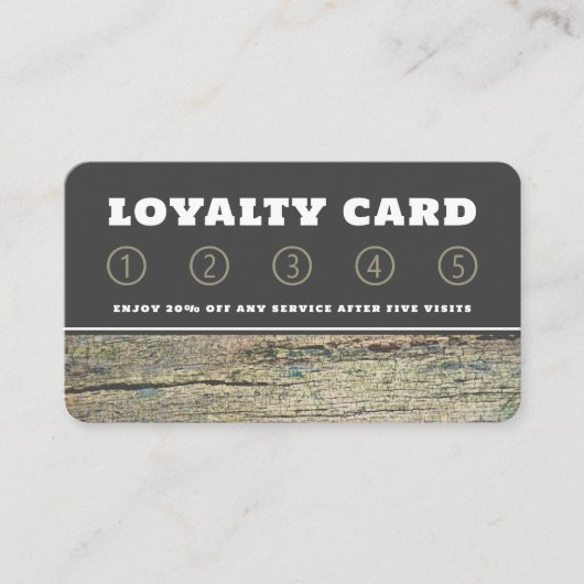 Rustige racked Wood Loyalty Card (Voorkant)