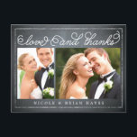 Rustige rand bruiloft Hartelijk dank - Chalkboard Briefkaart<br><div class="desc">Het verzenden van je dankjewel zal een bries zijn met dit mooie en stijlvolle briefkaart. Bezoek onze design showroom op WWW.BERRYBERRYSWEET.COM</div>