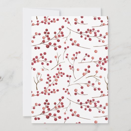 Rustige Red Berry-kerstfeest Kaart (Achterkant)