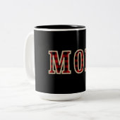 Rustige Red Black Buffalo Checker Squares MOM Tweekleurige Koffiemok (Voorkant links)