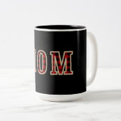 Rustige Red Black Buffalo Checker Squares MOM Tweekleurige Koffiemok (Voorkant rechts)