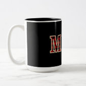 Rustige Red Black Buffalo Checker Squares MOM Tweekleurige Koffiemok (Links)