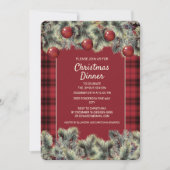 Rustige Red Black Buffalo met kerstdiner Kaart (Voorkant)