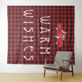 Rustige Red Black Check Pset Truck Dog Holiday Wandkleed (In Situ (horizontaal))