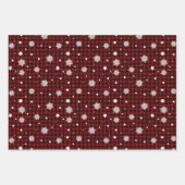 Rustige Red Black Happy kerstsnowflakes geplakt Inpakpapier Vel (Voorkant 3)