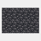 Rustige Red Black Happy kerstsnowflakes geplakt Inpakpapier Vel (Voorkant 2)