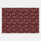 Rustige Red Black Happy kerstsnowflakes geplakt Inpakpapier Vel (Voorkant)