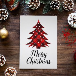 Rustige Red Black Pset Blank Merry kerstboom Feestdagen Kaart