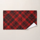 Rustige Red Black Pset Farmhouse Tartan Kerstmis Bad Handdoek (Handdoek)