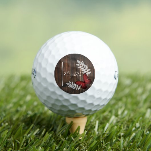 Rustige Red Butterfly Golf Balls Golfballen (Insitu Shirt)
