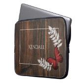 Rustige Red Butterfly-laptophoes Laptop Sleeve (Voorkant Links)