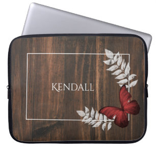 Rustige Red Butterfly-laptophoes Laptop Sleeve