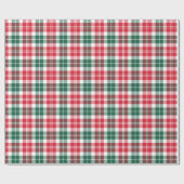Rustige Red en Green Tartan Pset Holiday Cadeaupapier (Vlak)