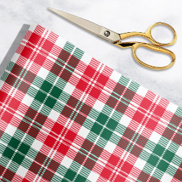 Rustige Red en Green Tartan Pset Holiday Cadeaupapier