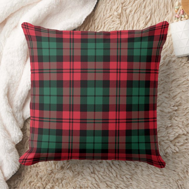 Rustige Red en Green Tartan Pset Holiday Kussen (Deken)