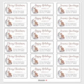 Rustige Red Fox kerstfeestdag Adresetiketten Sticker (Vel)