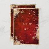 Rustige Red Gold Flat - Hartelijk dank Bedankkaart (Voorkant / Achterkant)
