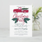 Rustige Red Green Truck laat kerst achter Kaart (Staand voorkant)