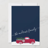 Rustige Red Green Truck laat kerst achter Kaart (Achterkant)