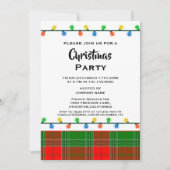 Rustige Red Plaids Corporate Kerstparty Kaart (Voorkant)