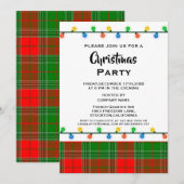 Rustige Red Plaids Corporate Kerstparty Kaart (Voorkant / Achterkant)